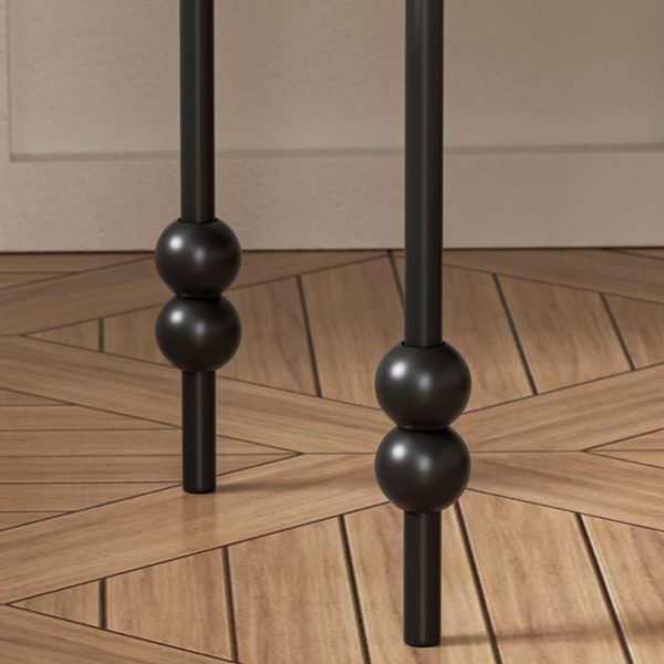 Contemporary Retro Iron Arched Rectangular Nightstand With 2-Tier Cabinet For Bedside - Image 10