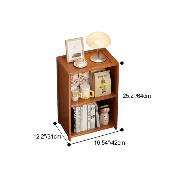 Contemporary Nordic Bamboo & Acrylic Rectangular Nightstand With 3/4-Tier Storage For Bedroom - Image 6