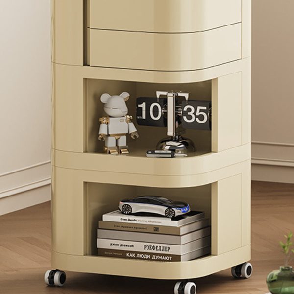 Contemporary Nordic ABS Stainless Steel Square Movable Storage Cart End Table With 2/3/4 Tiers For Bedroom And Living Room - Image 17