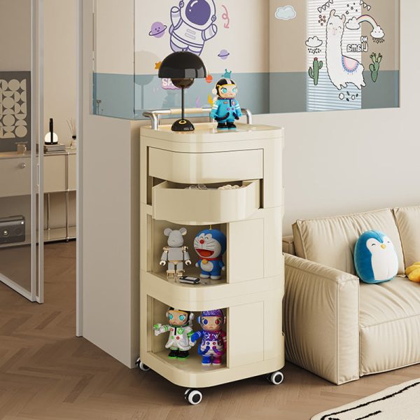 Contemporary Nordic ABS Stainless Steel Square Movable Storage Cart End Table With 2/3/4 Tiers For Bedroom And Living Room - Image 28