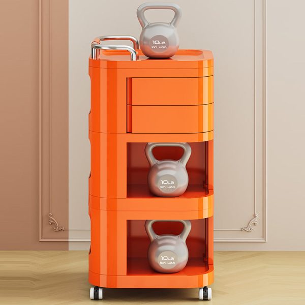 Contemporary Nordic ABS Stainless Steel Square Movable Storage Cart End Table With 2/3/4 Tiers For Bedroom And Living Room - Image 25