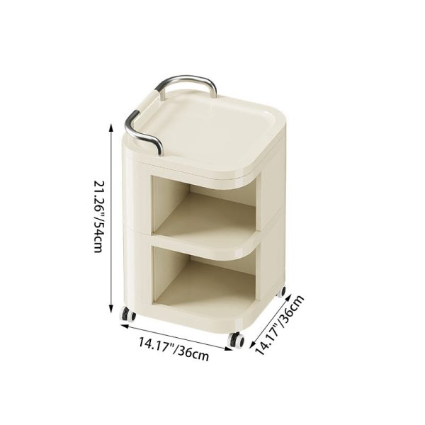 Contemporary Nordic ABS Stainless Steel Square Movable Storage Cart End Table With 2/3/4 Tiers For Bedroom And Living Room - Image 8