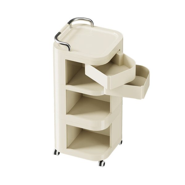 Contemporary Nordic ABS Stainless Steel Square Movable Storage Cart End Table With 2/3/4 Tiers For Bedroom And Living Room - Image 33