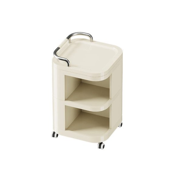 Contemporary Nordic ABS Stainless Steel Square Movable Storage Cart End Table With 2/3/4 Tiers For Bedroom And Living Room - Image 30