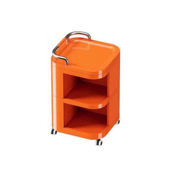 Contemporary Nordic ABS Stainless Steel Square Movable Storage Cart End Table With 2/3/4 Tiers For Bedroom And Living Room - Image 31