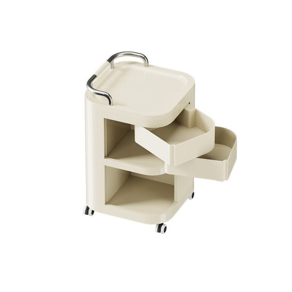 Contemporary Nordic ABS Stainless Steel Square Movable Storage Cart End Table With 2/3/4 Tiers For Bedroom And Living Room - Image 32