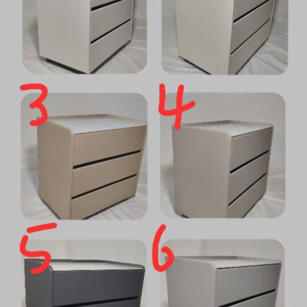 Modern Minimalist Slab Solid Wood & Microfiber Leather Rectangular Nightstand With 2 Drawers For Bedroom - Image 22