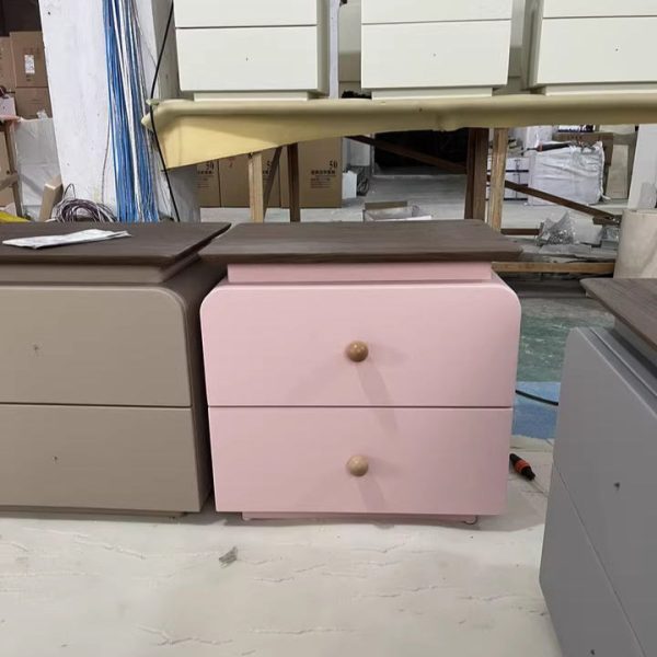 Modern Mid-Century Solid Wood & Scratch-Resistant Leather Rectangular Nightstand With 2 Drawers For Bedside - Image 36