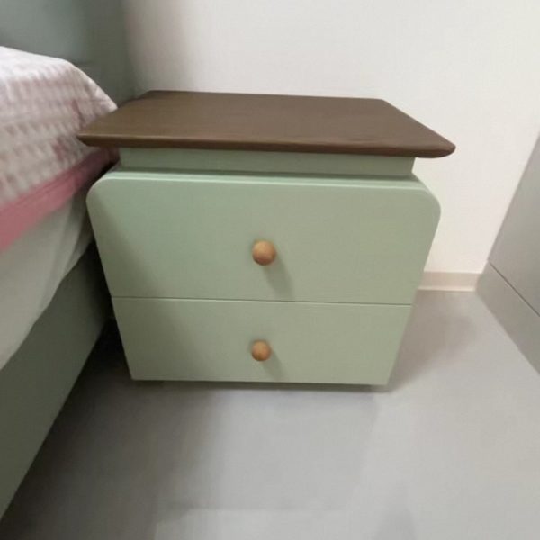 Modern Mid-Century Solid Wood & Scratch-Resistant Leather Rectangular Nightstand With 2 Drawers For Bedside - Image 33