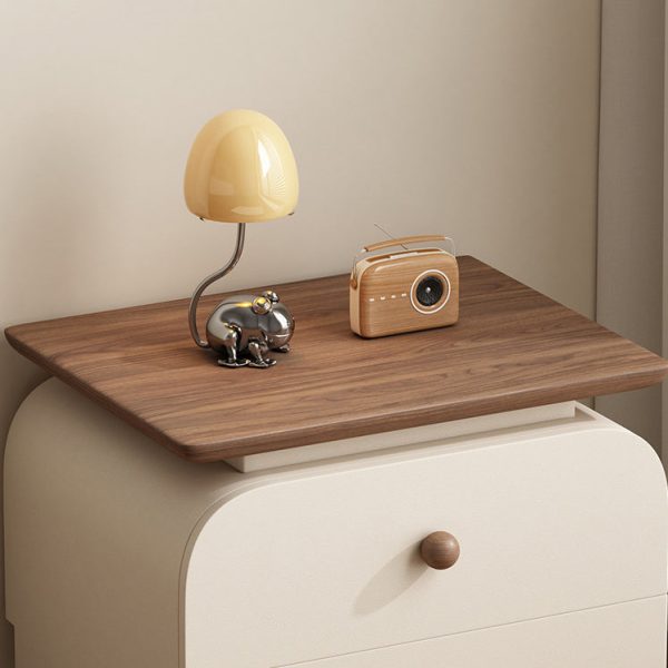 Modern Mid-Century Solid Wood & Scratch-Resistant Leather Rectangular Nightstand With 2 Drawers For Bedside - Image 17