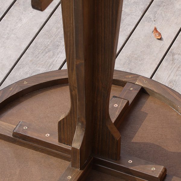 Contemporary Retro Solid Wood & Iron Round Square Coffee Table And Chair Set For Balcony & Living Room - Image 17