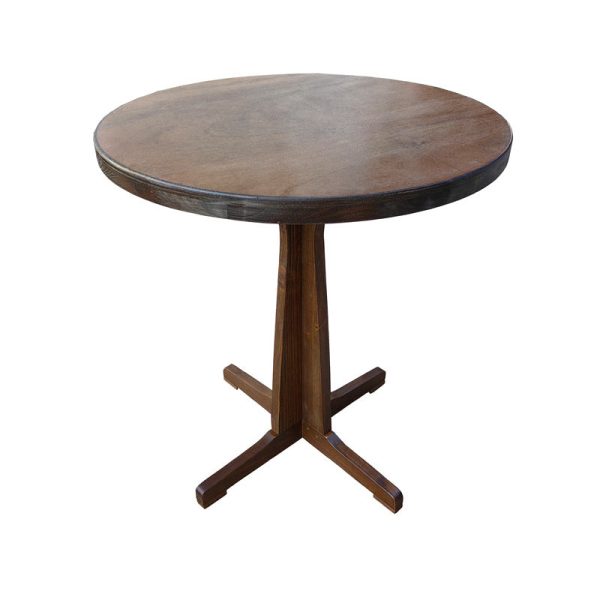 Contemporary Retro Solid Wood & Iron Round Square Coffee Table And Chair Set For Balcony & Living Room - Image 21
