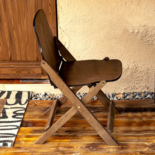 Contemporary Retro Solid Wood & Iron Round Square Coffee Table And Chair Set For Balcony & Living Room - Image 9