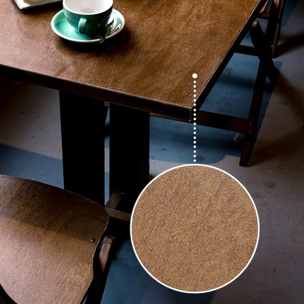 Contemporary Retro Solid Wood & Iron Round Square Coffee Table And Chair Set For Balcony & Living Room - Image 13
