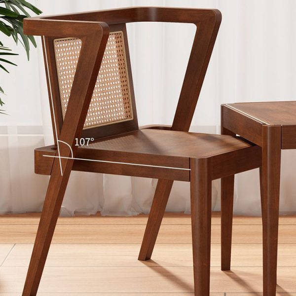 Traditional Japanese Weaving Rattan Rubber Wood Square Storage-Friendly Coffee Table & Chair Set For Living Room - Image 15