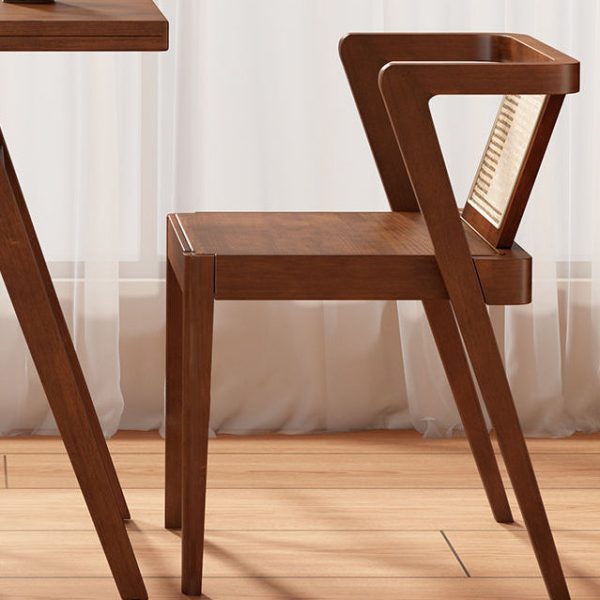 Traditional Japanese Weaving Rattan Rubber Wood Square Storage-Friendly Coffee Table & Chair Set For Living Room - Image 17