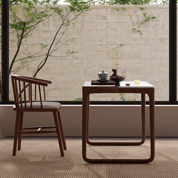 Traditional Chinese Slab Wood Rectangular Coffee Table & Chair Set For Living Room - Image 14