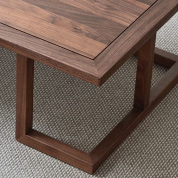 Traditional Japanese Ash Wood Rectangular Low Coffee Table & Chair Set For Living Room - Image 13