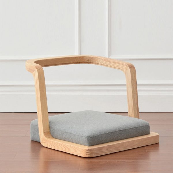 Traditional Japanese Ash Wood Rectangular Low Coffee Table & Chair Set For Living Room - Image 17