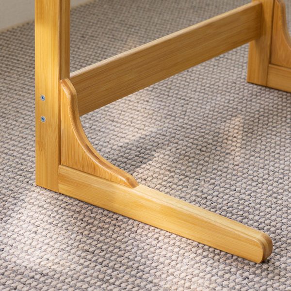 Modern Minimalist Rectangular Bamboo Glass Tabletop End Table For Living Room - Image 7