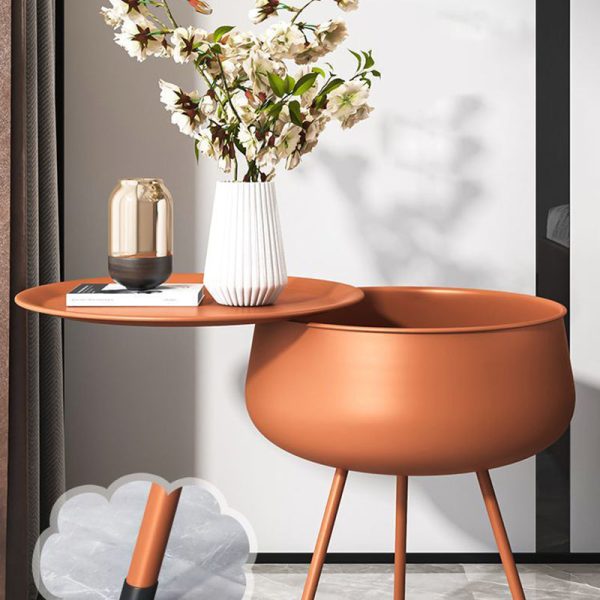 Contemporary Nordic Round Tripod Metal End Table 1-Storage For Living Room - Image 11