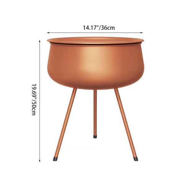 Contemporary Nordic Round Tripod Metal End Table 1-Storage For Living Room - Image 4