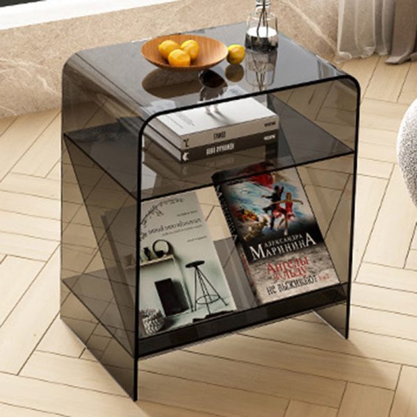 Modern Minimalist Rectangular Acrylic End Table 3-Tier For Living Room - Image 10