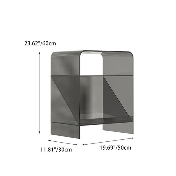 Modern Minimalist Rectangular Acrylic End Table 3-Tier For Living Room - Image 4