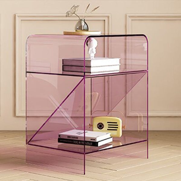 Modern Minimalist Rectangular Acrylic End Table 3-Tier For Living Room - Image 14