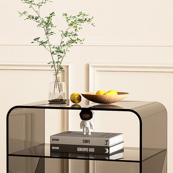Modern Minimalist Rectangular Acrylic End Table 3-Tier For Living Room - Image 5