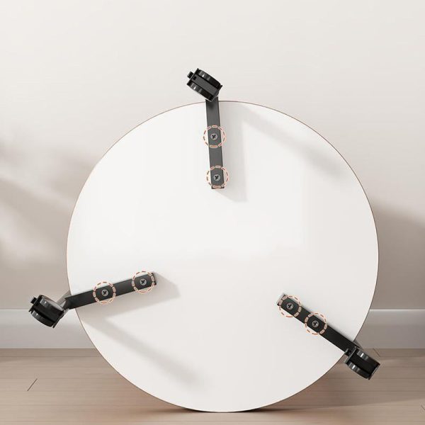 Modern Minimalist Removable Round Faux Panel Steel Tube End Table 2-Tier For Living Room - Image 6