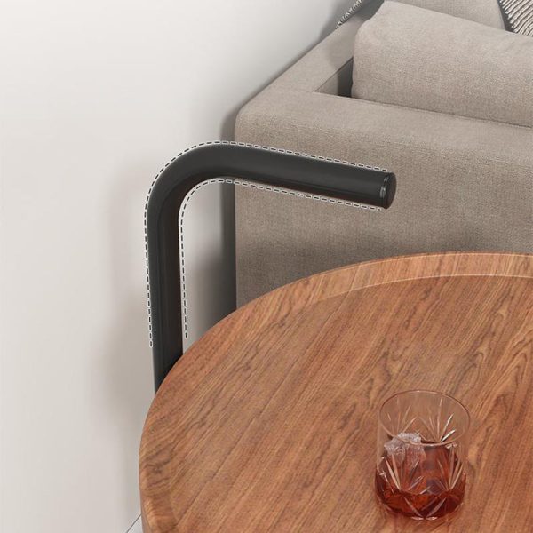 Modern Minimalist Removable Round Faux Panel Steel Tube End Table 2-Tier For Living Room - Image 5