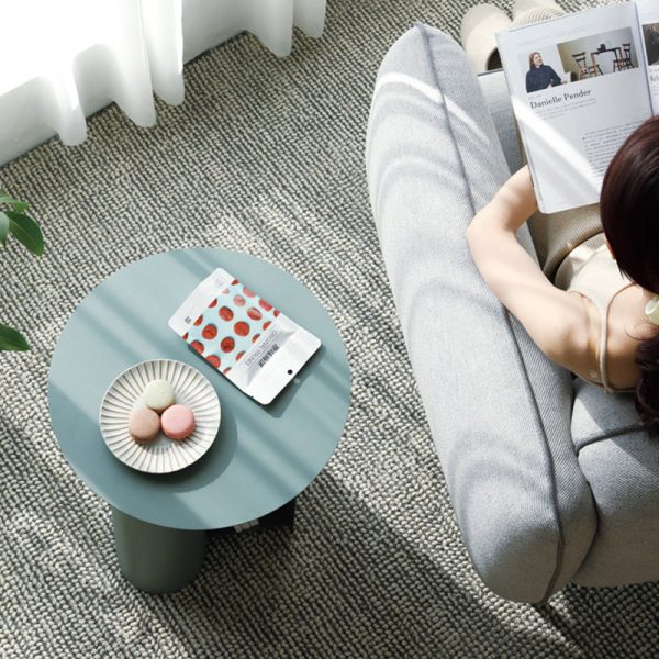Contemporary Nordic Geometric Round Iron End Table 1-Storage For Living Room - Image 14