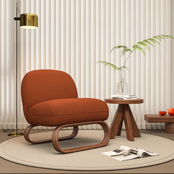 Contemporary Nordic Round Quadruple Pedestal Wooden Coffee Table For Living Room - Image 8