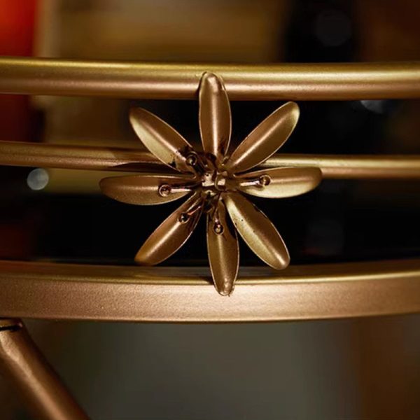 Contemporary Retro Round Iron Frame Glass End Table For Living Room - Image 5