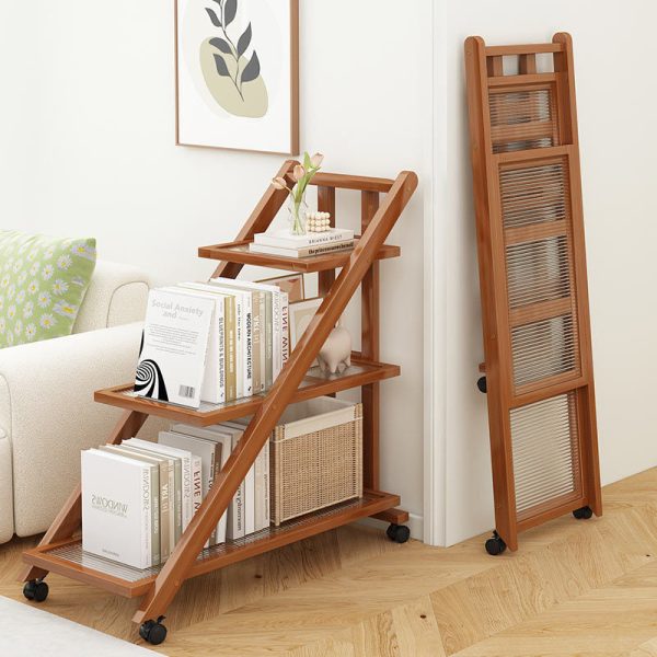 Modern Minimalist Removable Nanzhu Acrylic ABS Bookshelf End Table 2/3 Tier For Living Room - Image 2