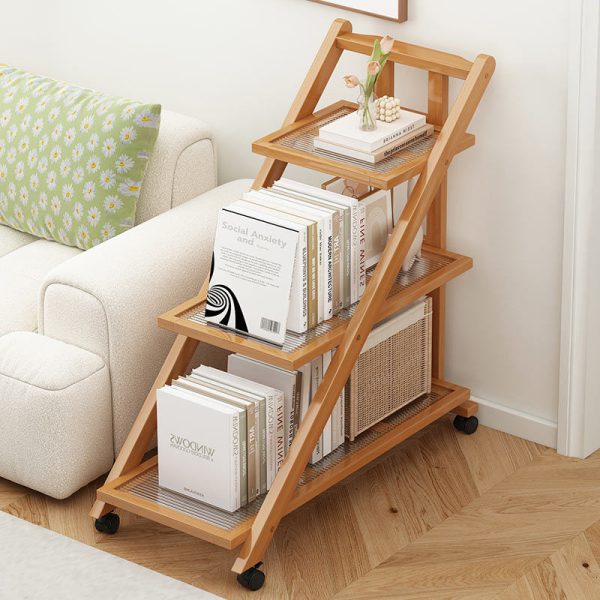Modern Minimalist Removable Nanzhu Acrylic ABS Bookshelf End Table 2/3 Tier For Living Room - Image 3
