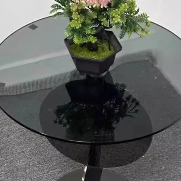 Modern Minimalist Multi Round Combination Glass Stainless Steel Coffee Table For Living Room - Image 5