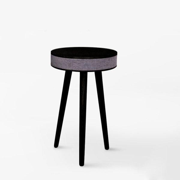 Modern Minimalist Round Bluetooth Audio Wood End Table For Living Room - Image 8