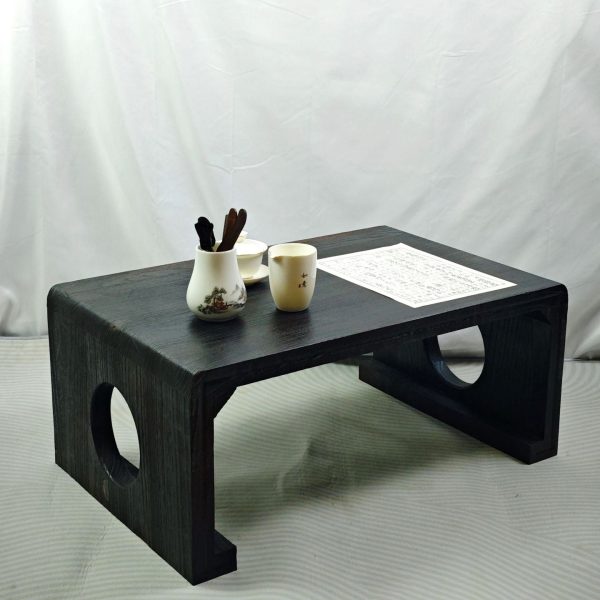 Traditional Chinese Zen Rectangular Solid Wood Coffee Table For Living Room - Image 8