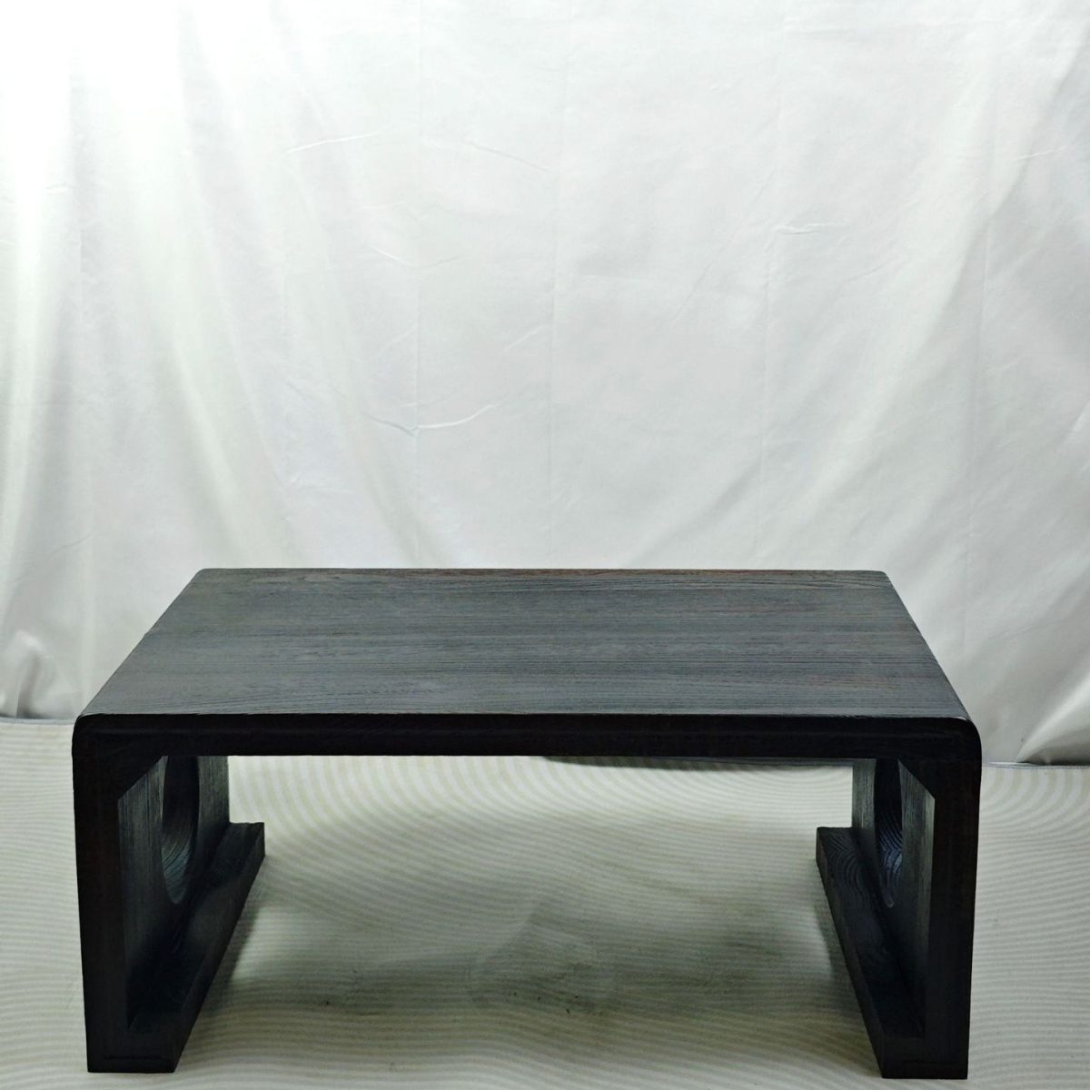 Traditional Chinese Zen Rectangular Solid Wood Coffee Table For Living Room - Image 7