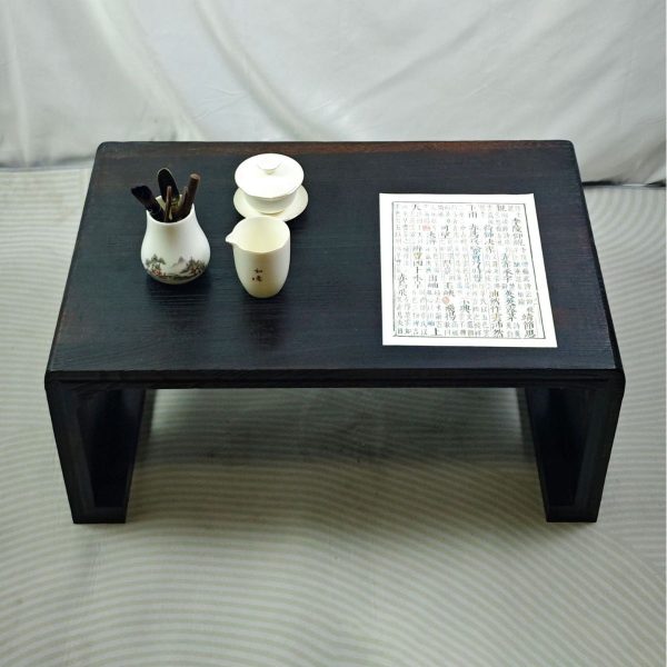 Traditional Chinese Zen Rectangular Solid Wood Coffee Table For Living Room - Image 3