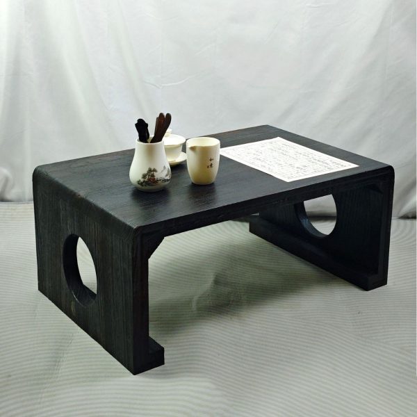 Traditional Chinese Zen Rectangular Solid Wood Coffee Table For Living Room
