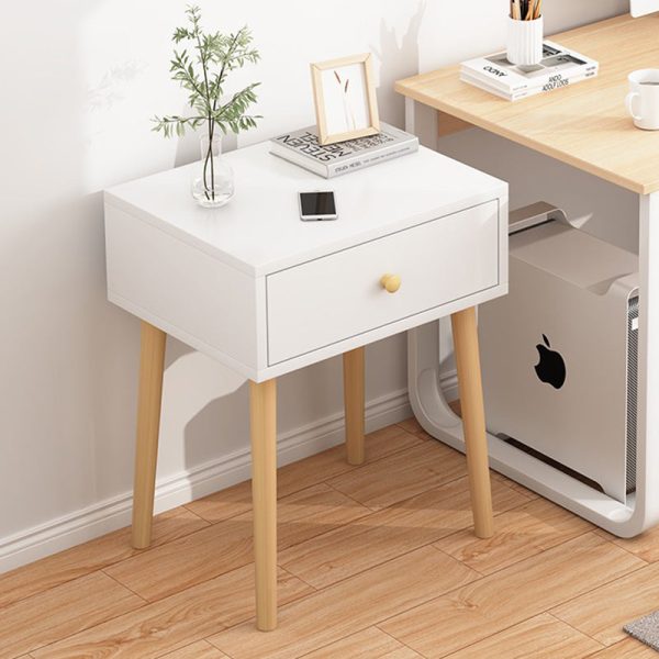 Modern Minimalist Rectangular Density Panel Nightstand For Bedroom - Image 2