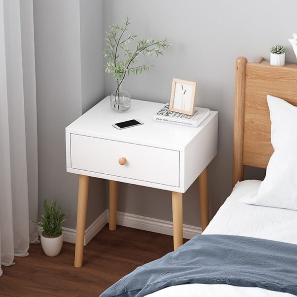 Modern Minimalist Rectangular Density Panel Nightstand For Bedroom - Image 11