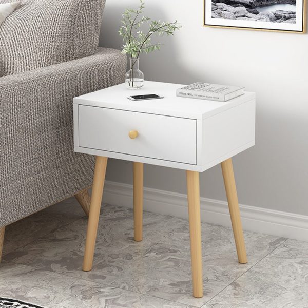 Modern Minimalist Rectangular Density Panel Nightstand For Bedroom