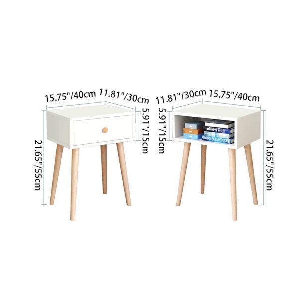 Modern Minimalist Rectangular Density Panel Nightstand For Bedroom - Image 4