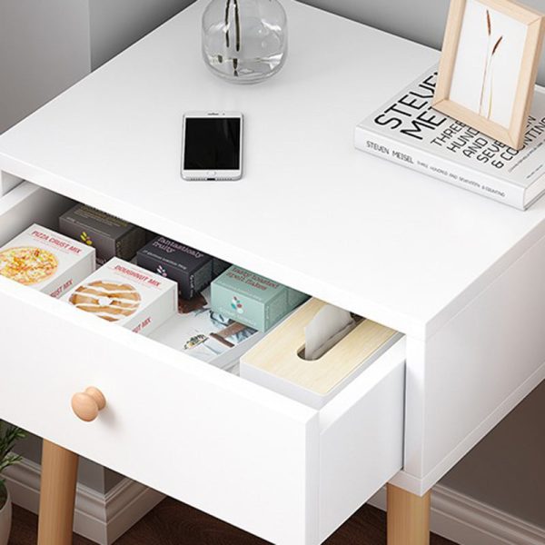 Modern Minimalist Rectangular Density Panel Nightstand For Bedroom - Image 5