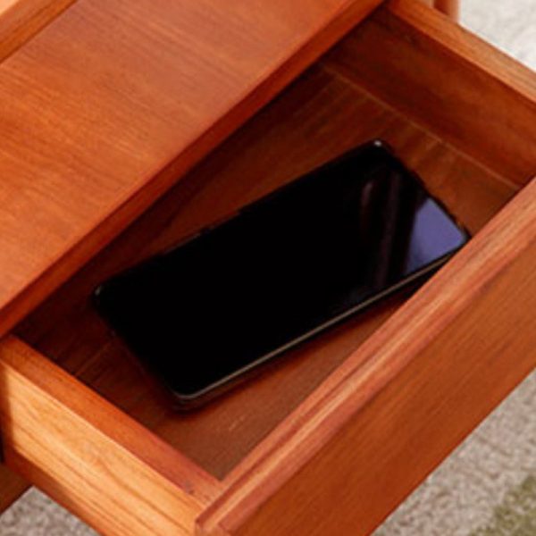 Traditional Japanese Oval Rectangular Glass Wooden Rattan Coffee Table 2-Tier 2-Drawer For Living Room - Image 6