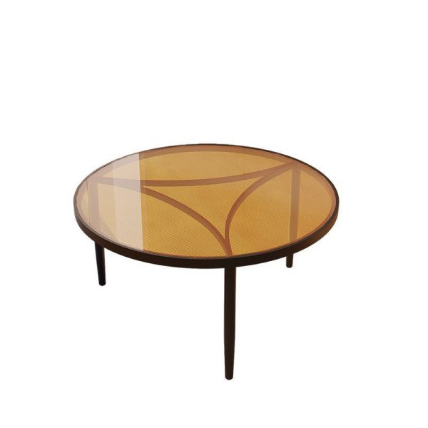Modern Minimalist Round Triangle Base Glass Metal Coffee Table For Living Room - Image 13